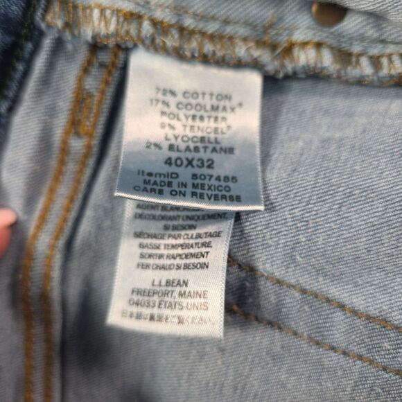 LL Bean 1912 Jeans BeanFlex Men's Size 40x32 Standard Fit Blue Stretch - Picture 10 of 10